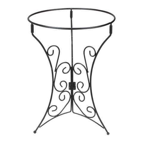 11.25" Black Ornate Standing Outdoor Garden Gazing Ball Stand