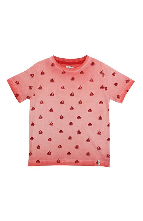 Lilly + Sid Organic Cotton Boat Print T-Shirt in Red  product