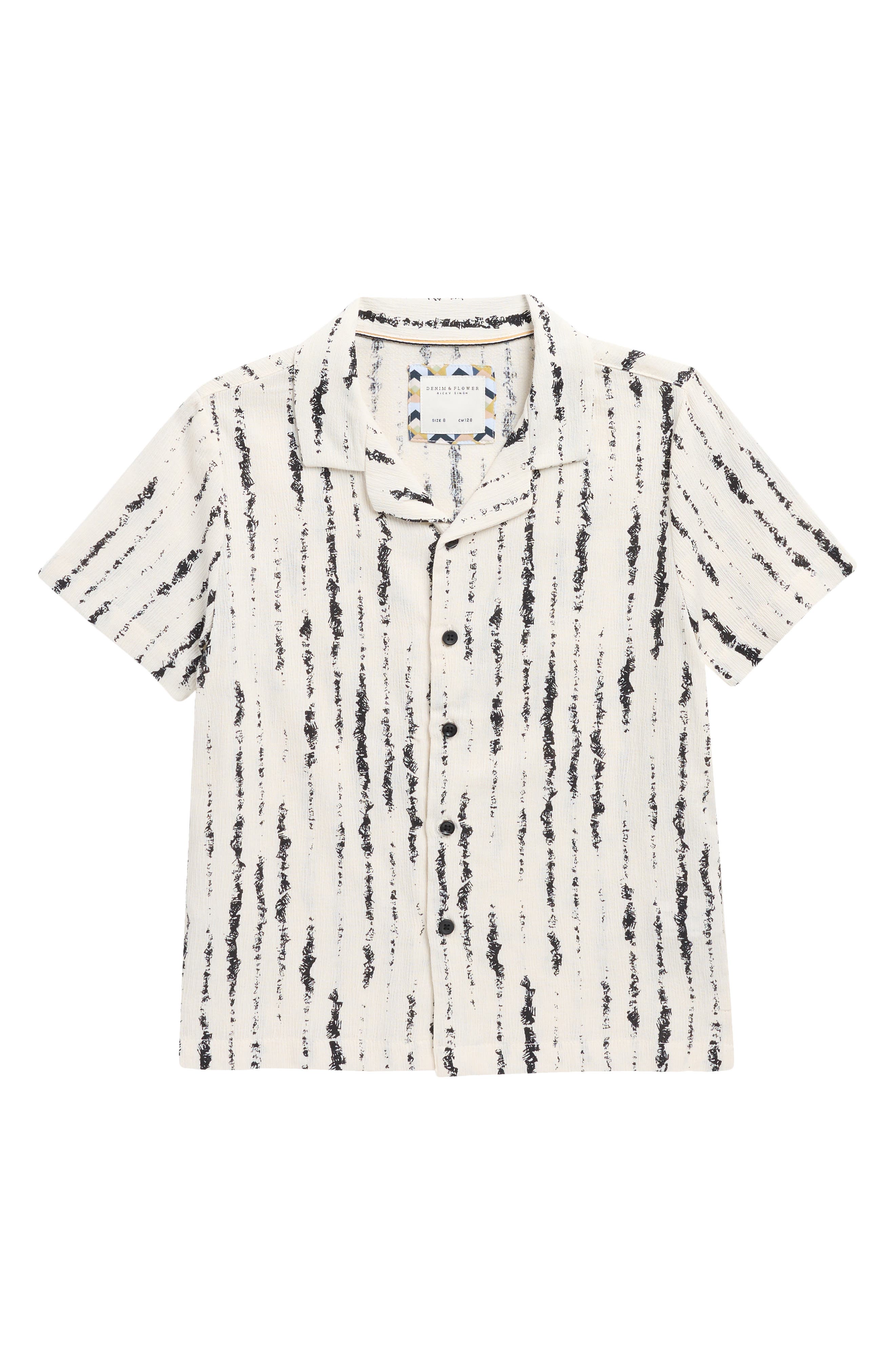 DENIM AND FLOWER Kids' Irregular Line Camp Shirt