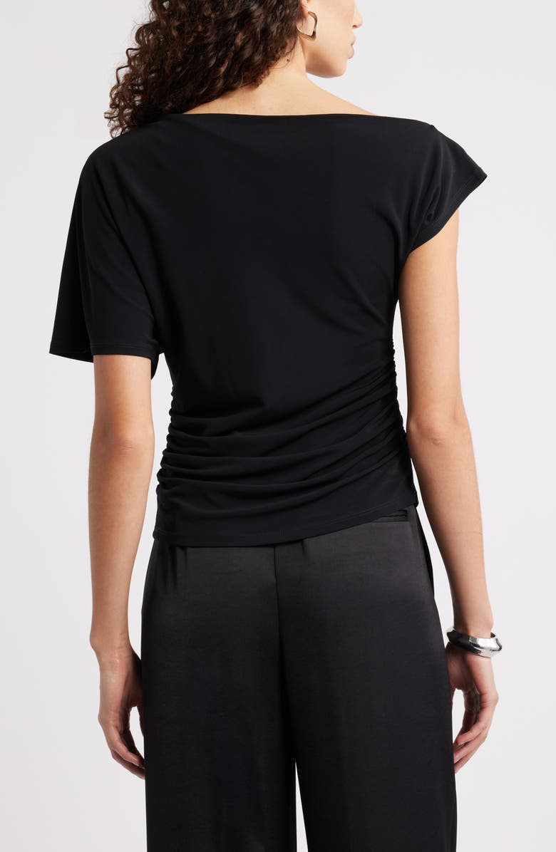 Nordstrom One Shoulder Drape Knit Top, Alternate, color, Black