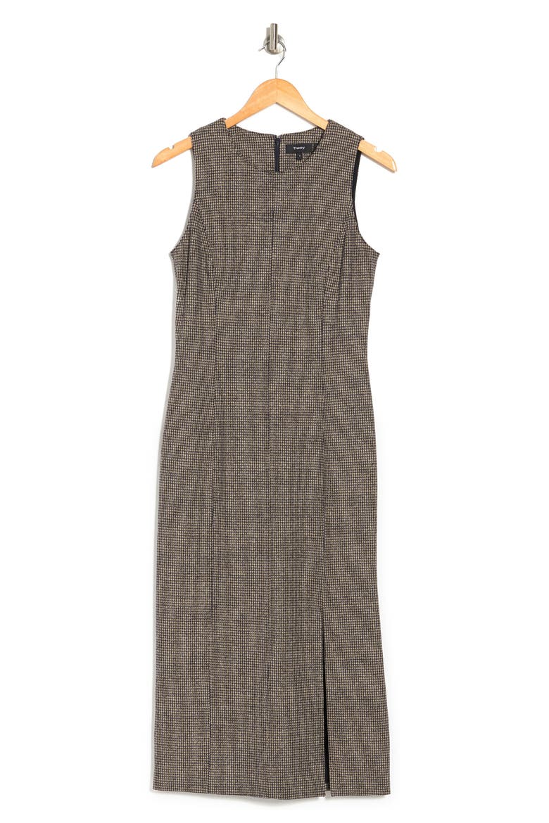 Abbot Houndstooth Sleeveless Midi Dress, Alternate, color, TAN MULTI
