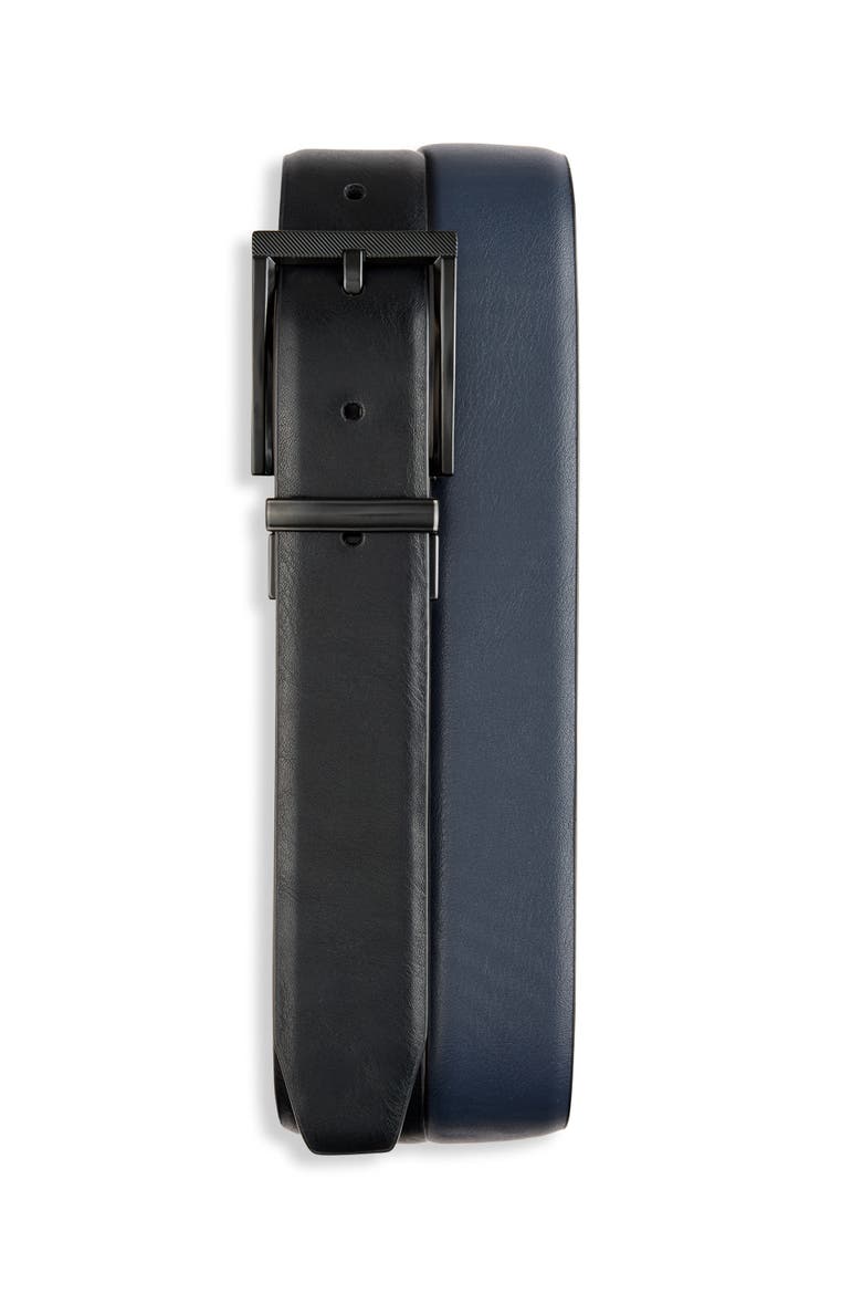 Big & Tall Reversible Stretch Belt V2, Main, color, BLACK NAVY