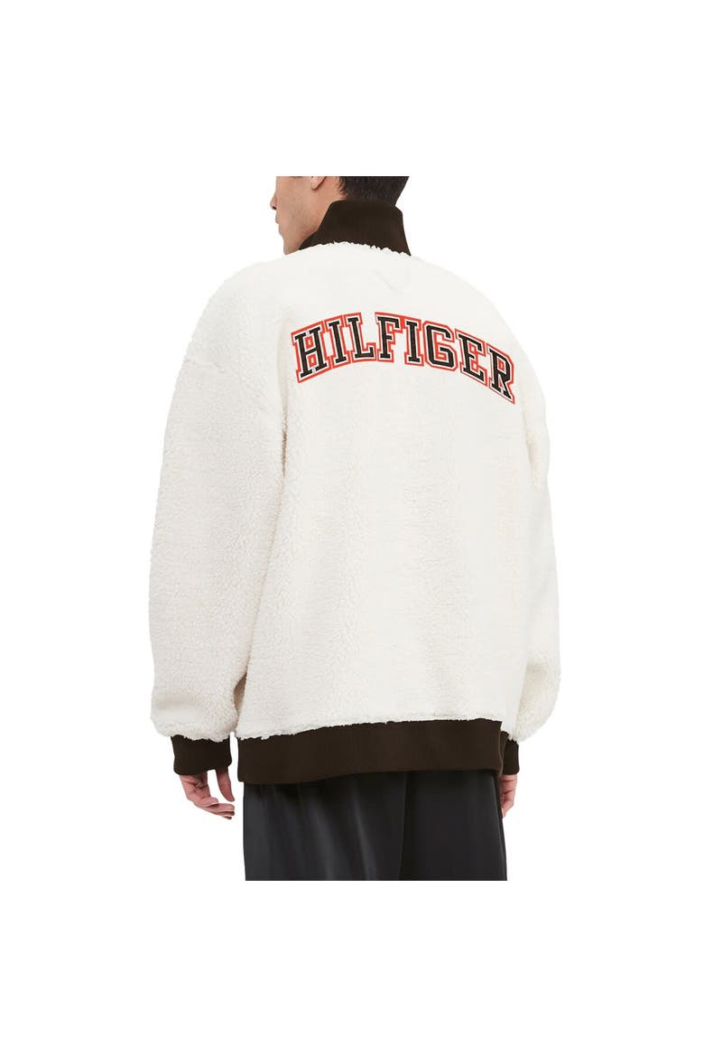 Men's Tommy Hilfiger  Cream Cleveland Browns Jordan Sherpa Quarter-Zip Sweatshirt, Alternate, color, Cream