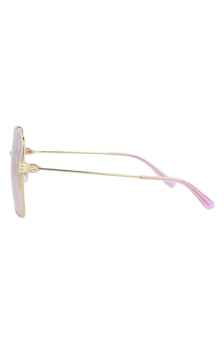 Gucci 62mm Butterfly Sunglasses, Alternate, color, Gold Gold Pink