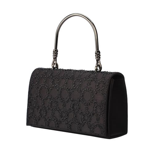 Lady Couture Rhinestone Covered Clutch Bag In Black
