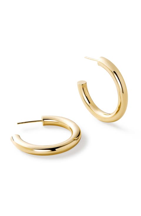 Chunky Gold Hoop Earrings - Gold Bold C-Hoops Large