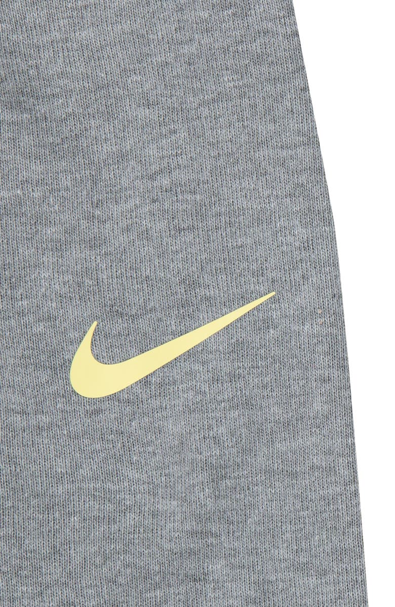 Nike Essentials 2-Pack Bodysuits & Joggers Set, Alternate, color, Dark Grey Heather/ Soft Yellow