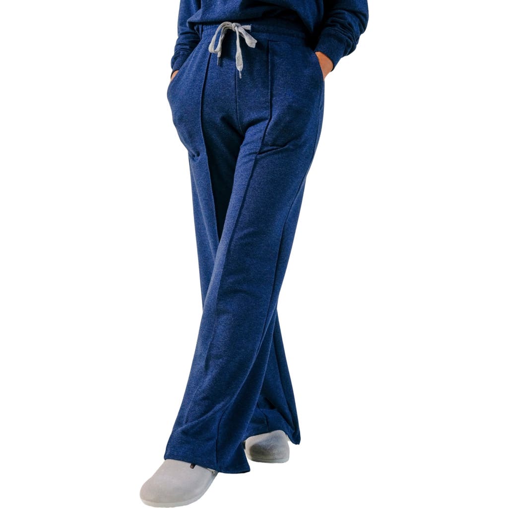 Poplinen Betty Organic Cotton + Tencel Wide Leg Pant In Heather Lake