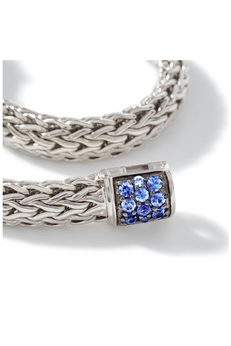 Icon Bracelet, Sterling Silver, Pavé, 6.5mm, Alternate, color, BLUE SAPPHIRE