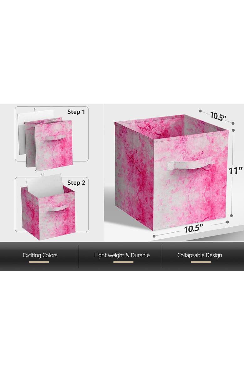 SORBUS 6-Pack Collapsible Storage Bins, Alternate, color, Tie- Dye Pink