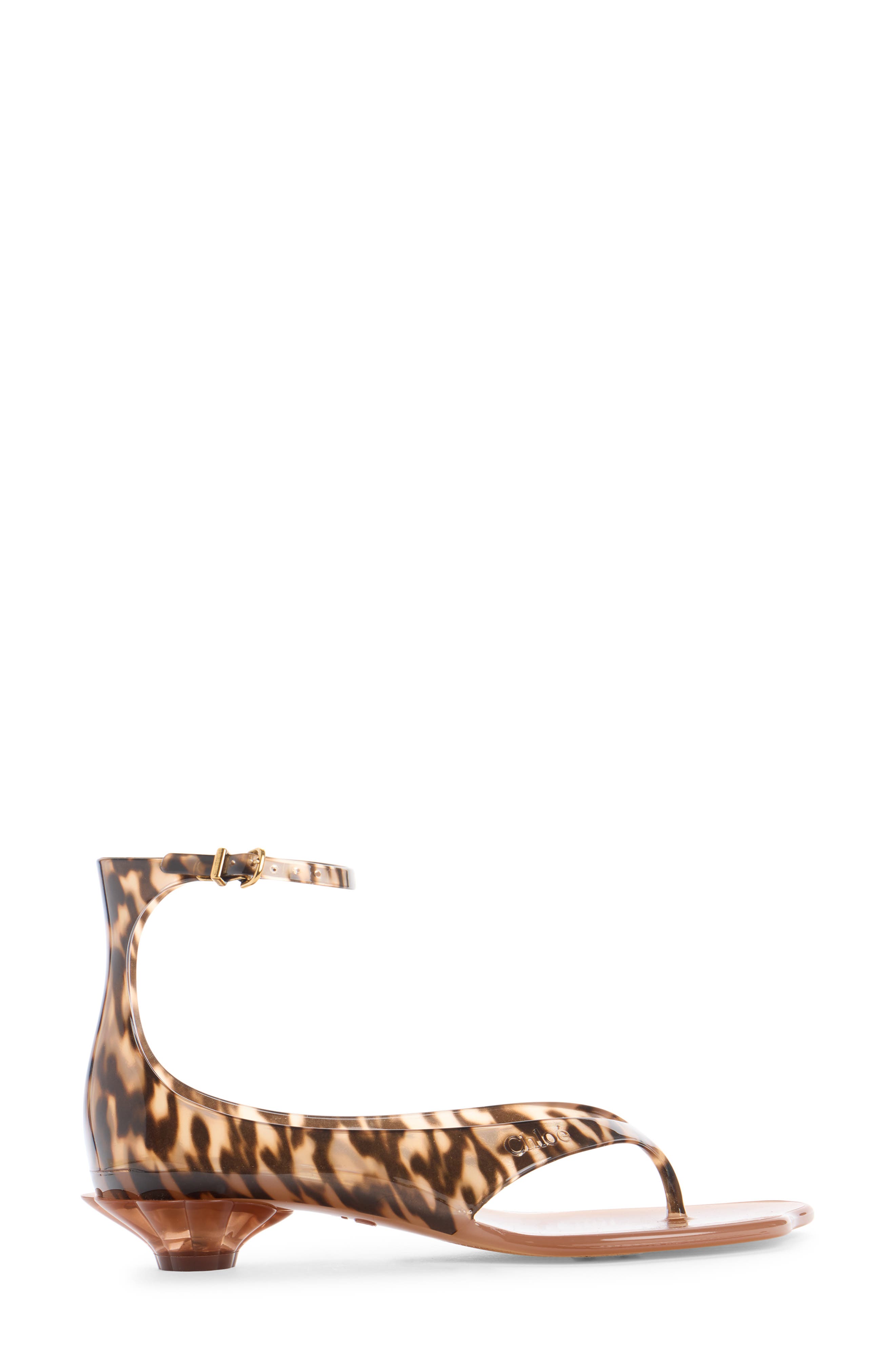 Chloé Ankle Strap Jelly Sandal, Alternate, color, Black Brown