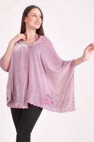 RAAS Resham & Cutdana Floral Embroidered Velvet Scarf