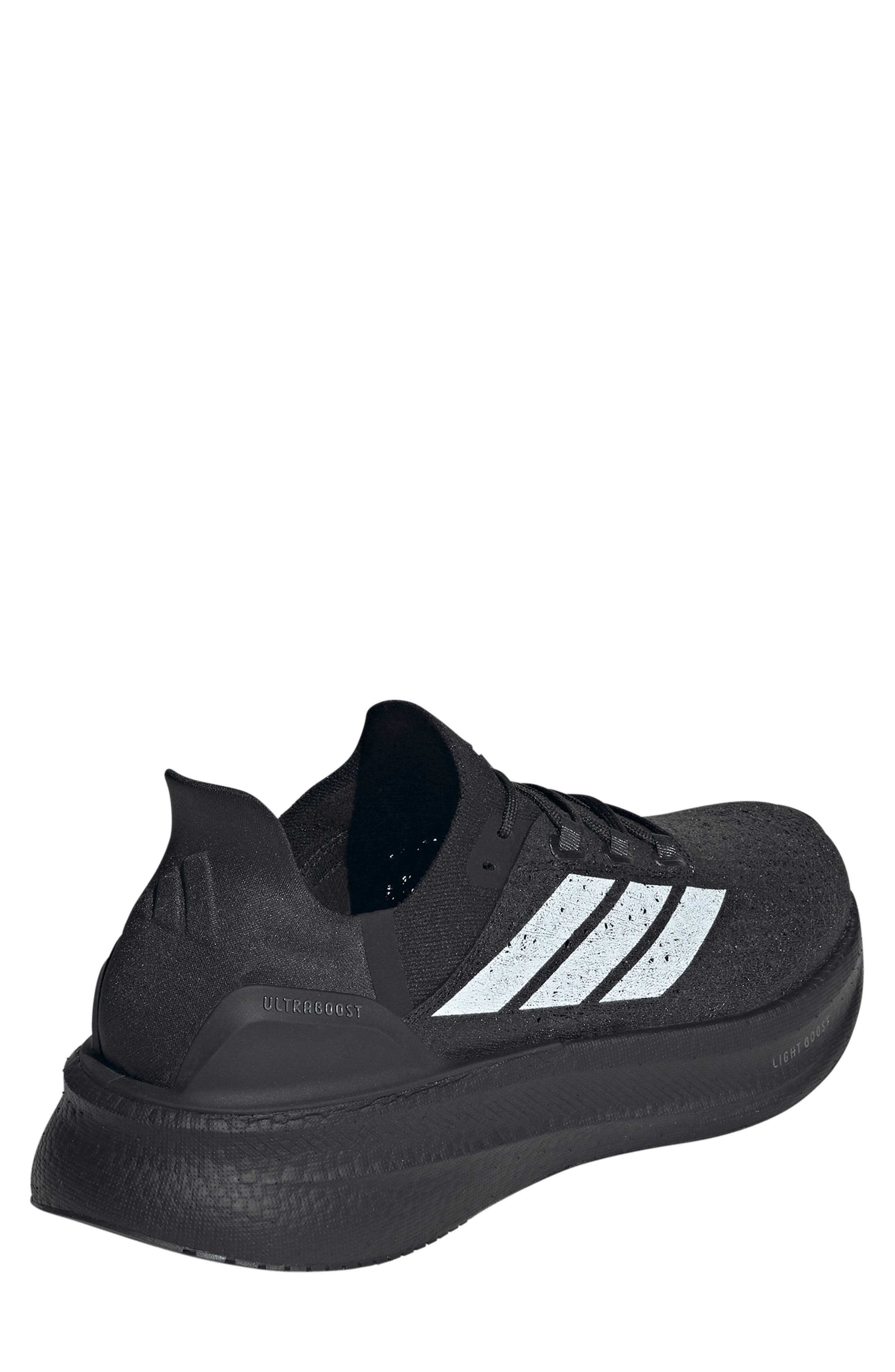 adidas Gender Inclusive Ultraboost 5 Strung Running Shoe, Alternate, color, Black/ White/ Iron Metallic
