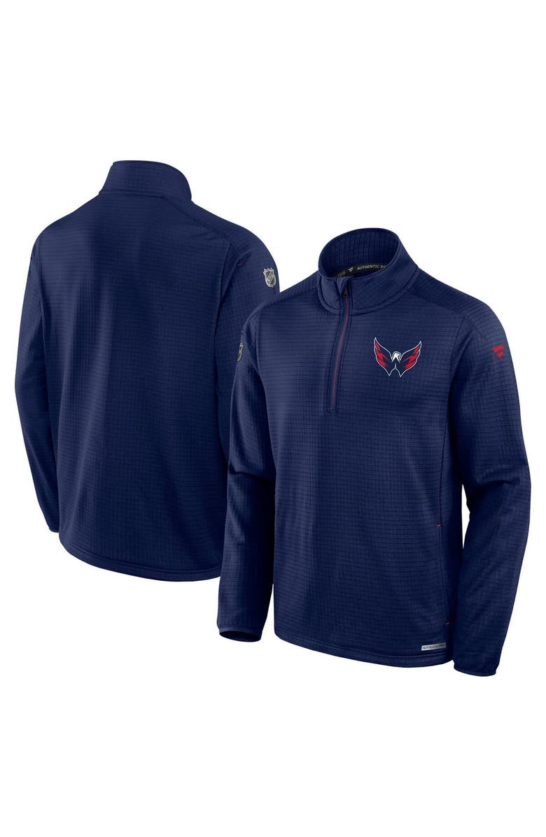 FANATICS Men's Fanatics  Navy Washington Capitals Authentic Pro Rink Quarter-Zip Jacket, Main, color, 