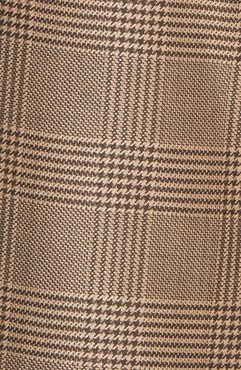 Ganni Merkel Glen Plaid Wide Leg Silk & Wool Pants, Alternate, color,