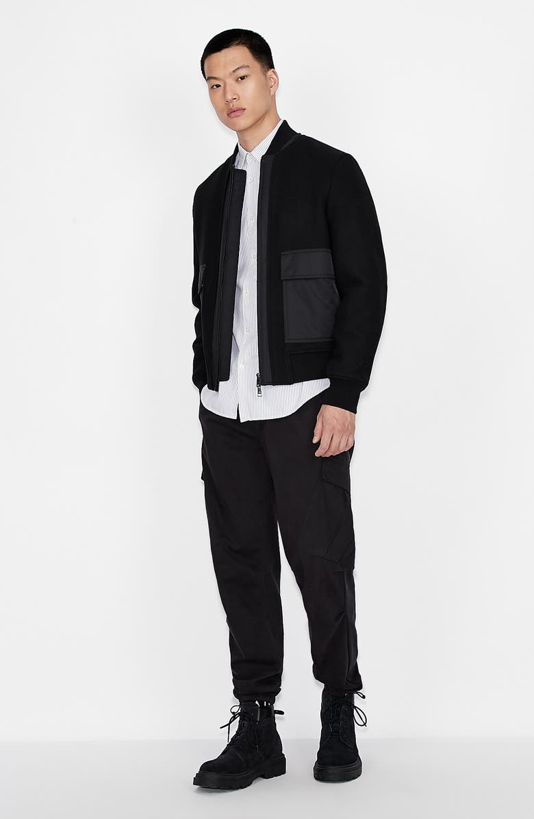 Armani Exchange AX Armani Exchange Wool Bomber Jacket, Alternate, color,