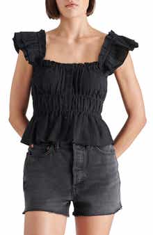 Steve Madden Button Front Peplum Top