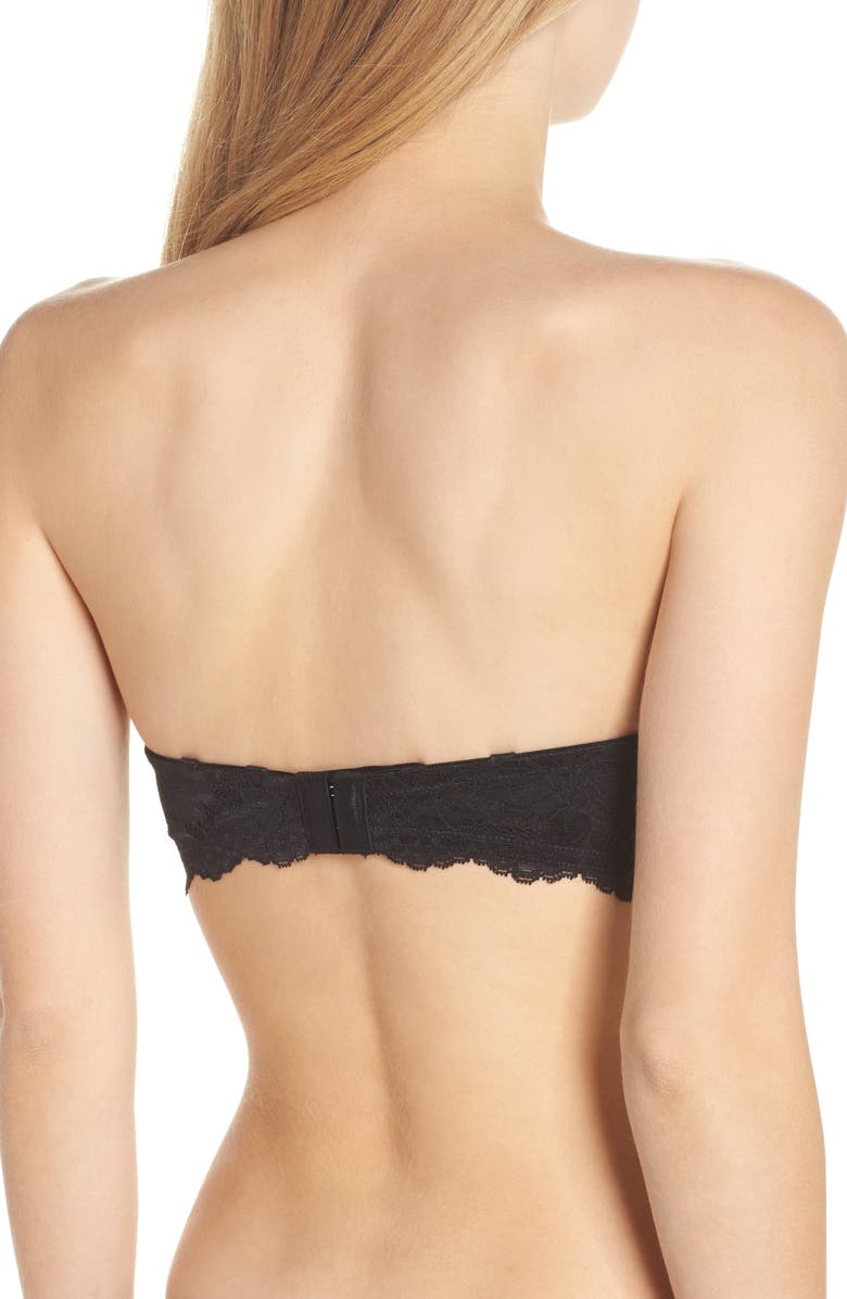 On Gossamer Beautifully Basic Strapless Underwire Bra, Alternate, color, Black