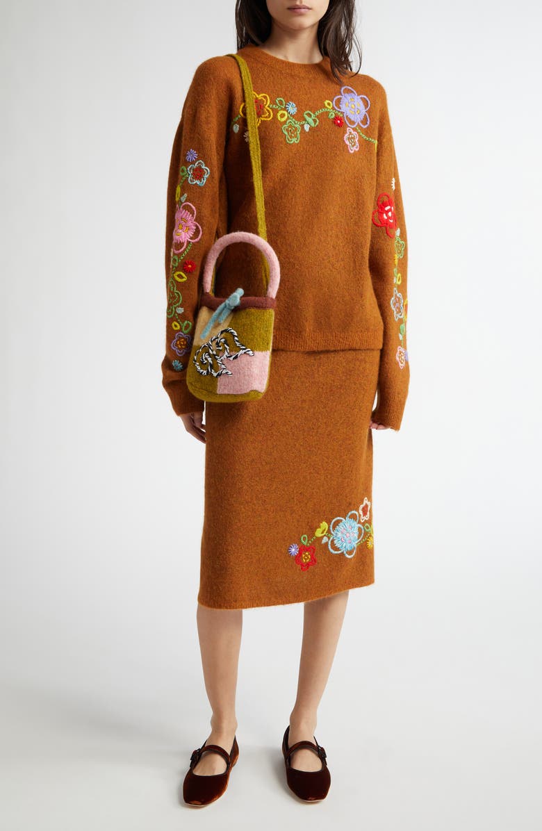 YanYan Fafa Embroidered Alpaca & Wool Blend Sweater, Alternate, color, 