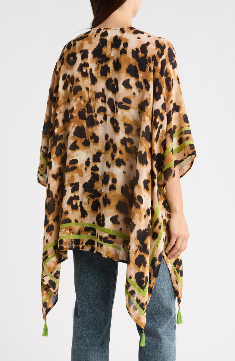 Vince Camuto Leopard Print Crinkle Topper, Alternate, color, Citron