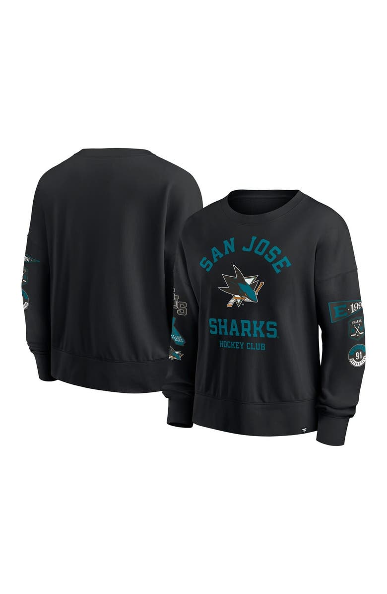 FANATICS Women's Fanatics Black San Jose Sharks Go Team Pullover Sweatshirt, Main, color, 
