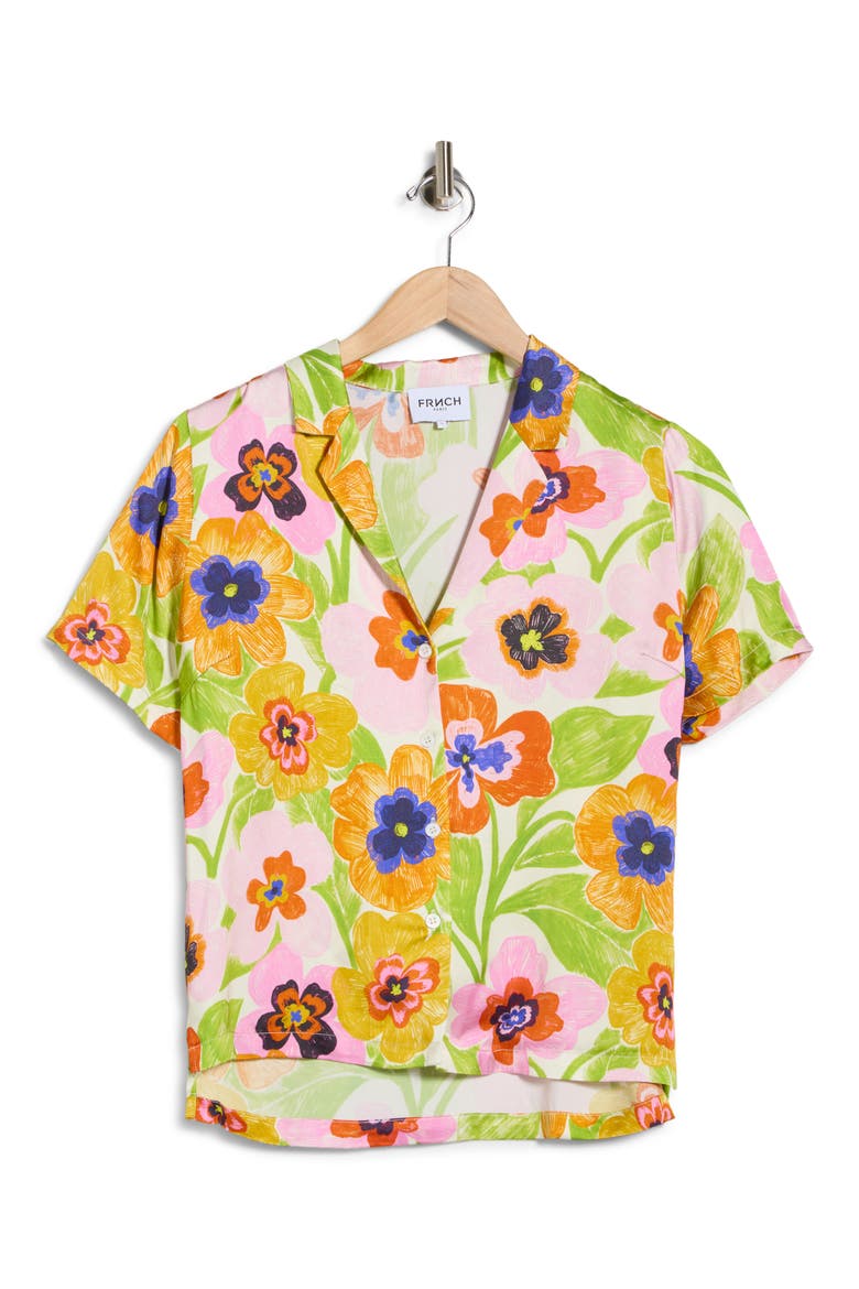 Chelly Woven Shirt, Main, color, SPICY GARDEN CREME