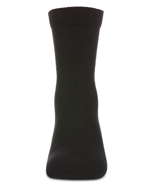 Memoi Kids' Basic Cotton Blend Crew Socks In Black