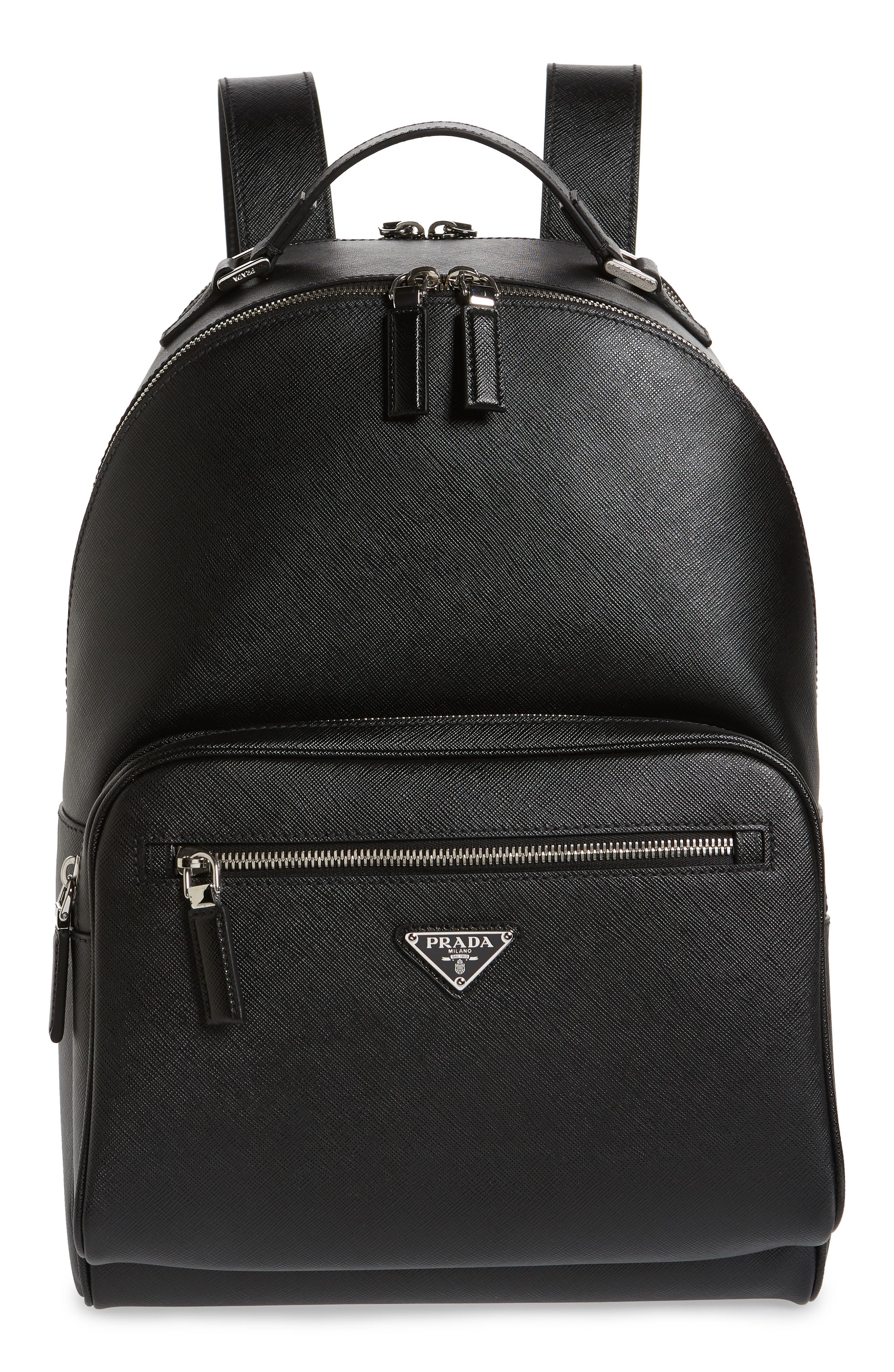Prada Saffiano Leather Travel Backpack, Main, color, 