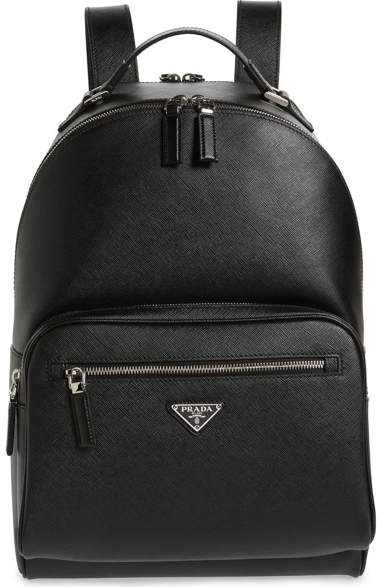 Prada Saffiano Leather Travel Backpack, Main, color,