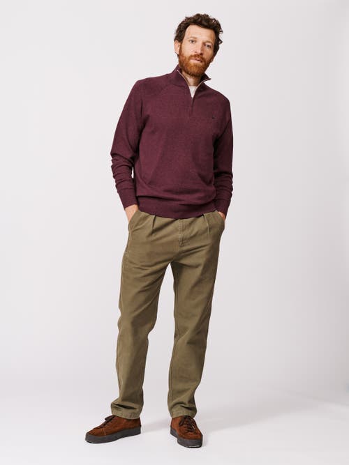Aubin Bonby Zip Neck Sweater In Burgundy