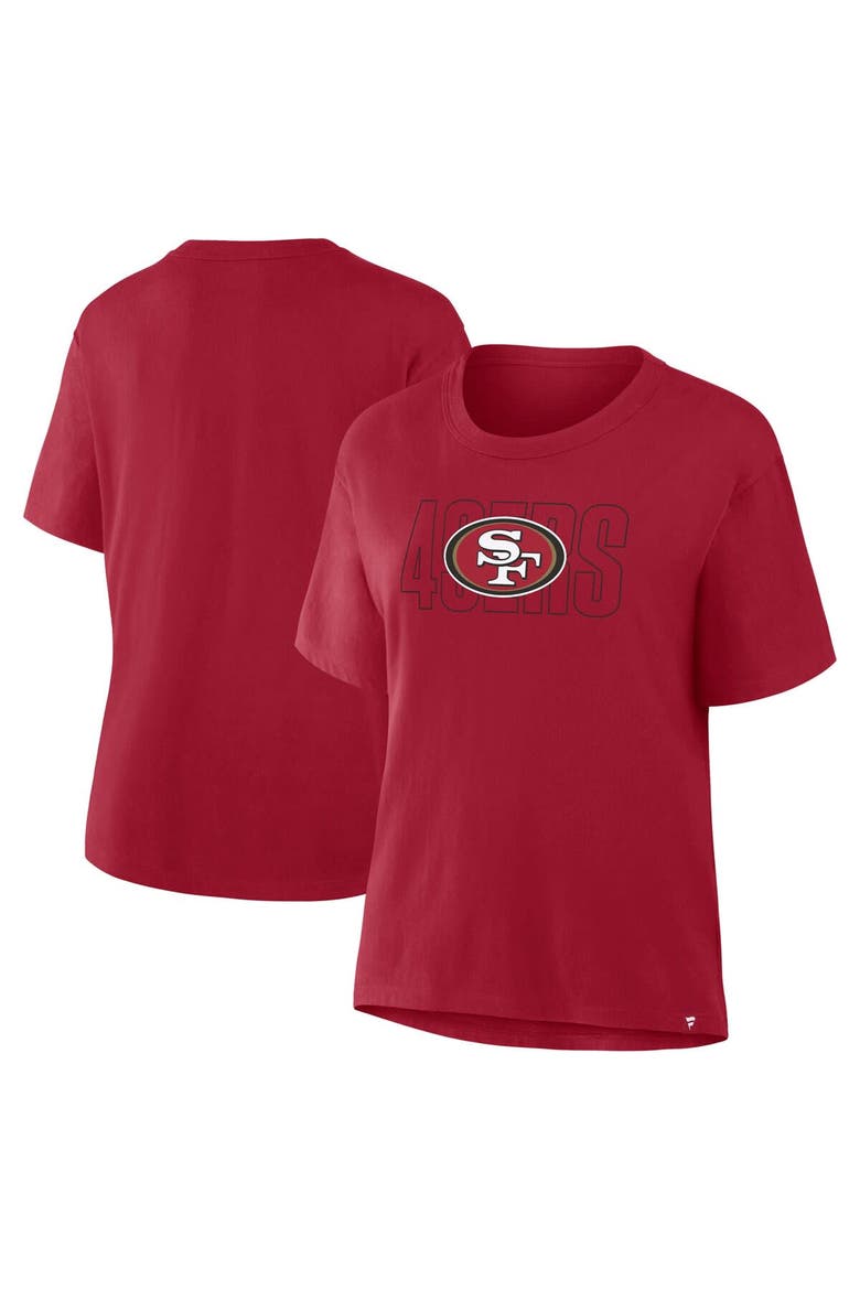 Women's Fanatics Scarlet San Francisco 49ers Line Em Up T-Shirt, Main, color, Scarlet
