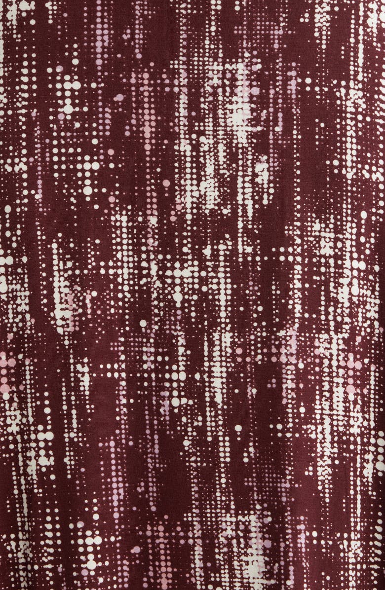 Loveappella Roll Top Printed Maxi Skirt, Alternate, color, Burgundy