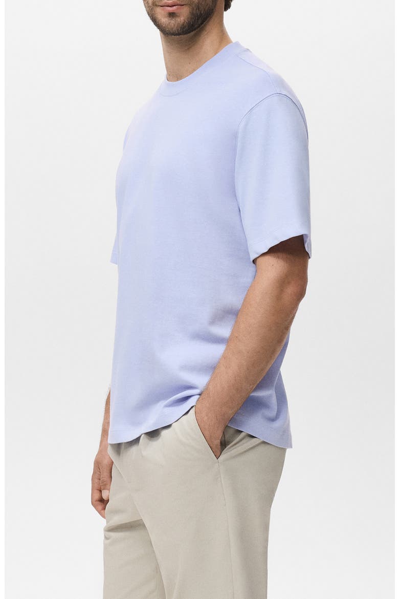 Relaxed Fit Solid Cotton T-Shirt, Alternate, color, SKY BLUE