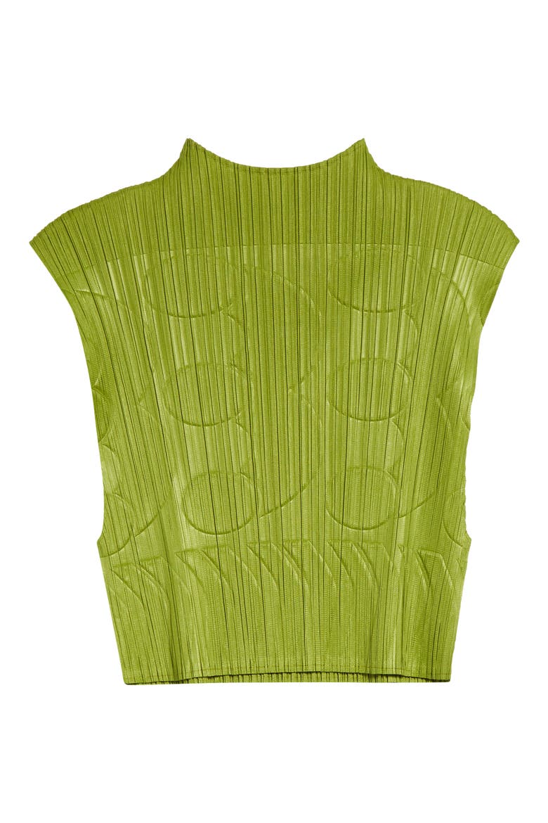 Tune Pleated Crop Top, Alternate, color, YELLOW GREEN