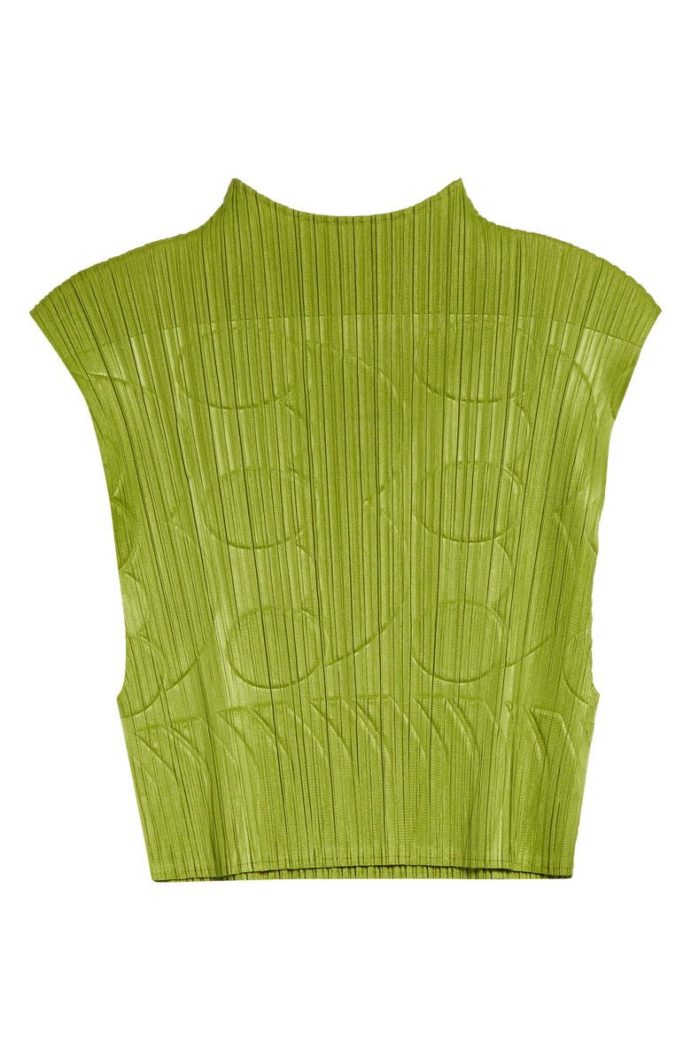 Pleats Please Issey Miyake Tune Pleated Crop Top, Alternate, color, Yellow Green
