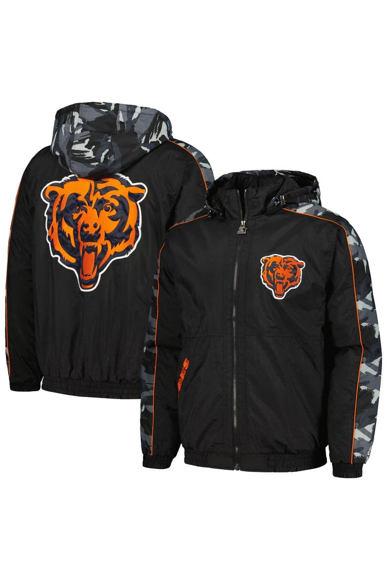 Men's Starter Black Chicago Bears Thursday Night Gridiron Full-Zip Hoodie, Main, color, Black