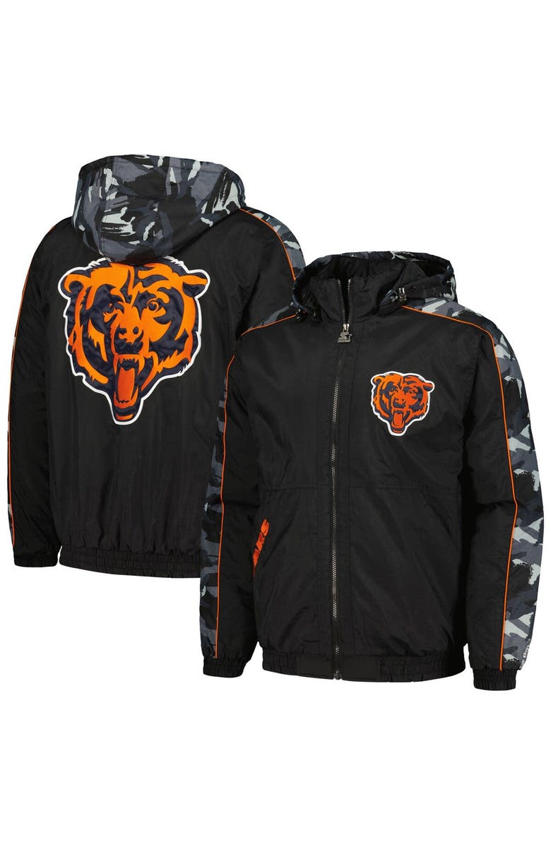 STARTER Men's Starter Black Chicago Bears Thursday Night Gridiron Full-Zip Hoodie, Main, color, Black