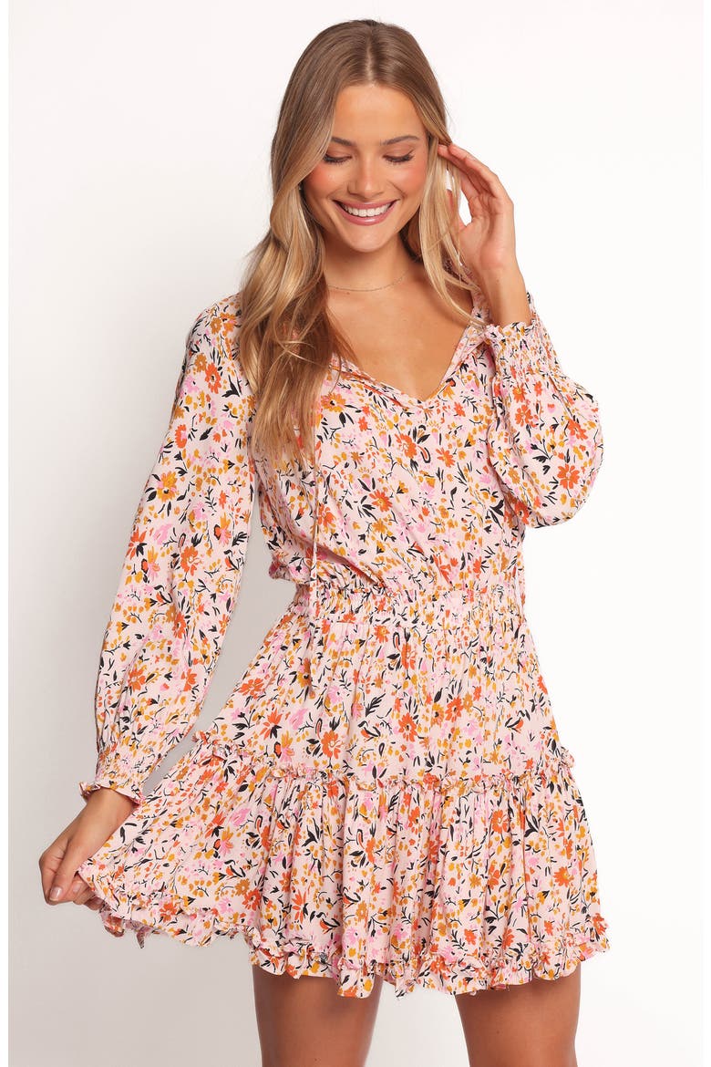 Kealan Floral Long Sleeve Minidress, Alternate, color, PINK DITSY FLORAL