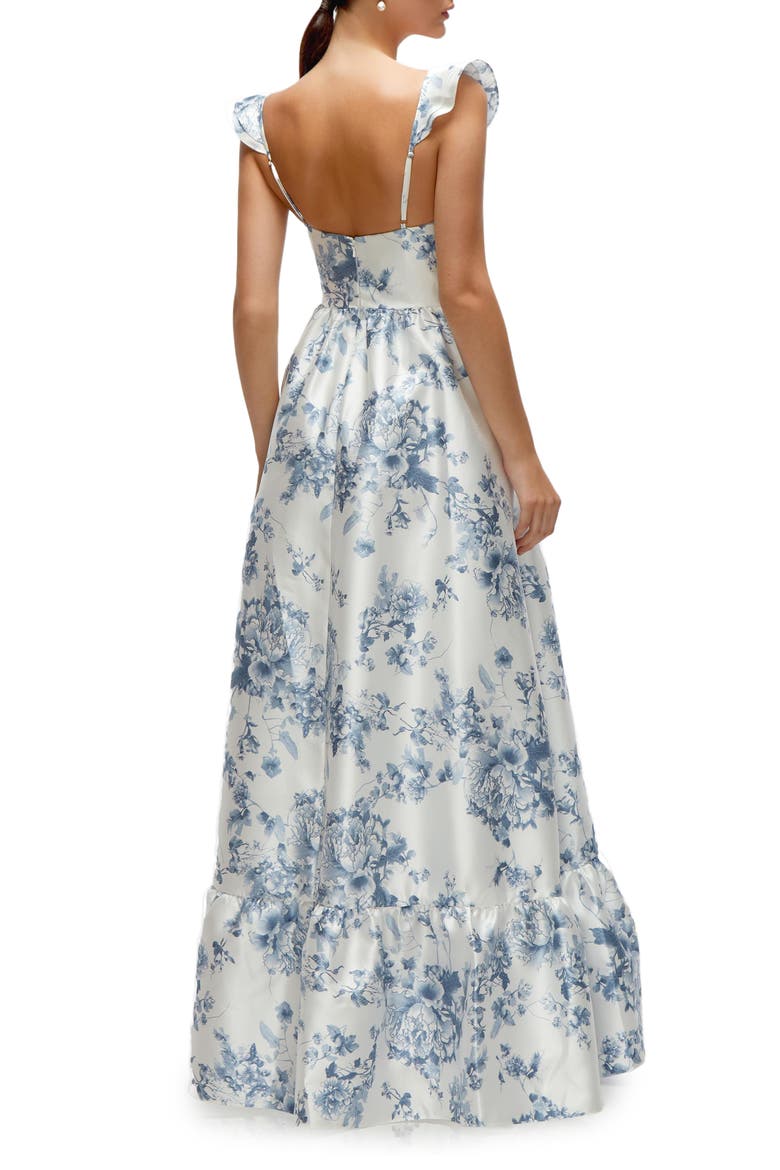 Floral Corset Gown, Alternate, color, BLUE COTTAGE ROSE