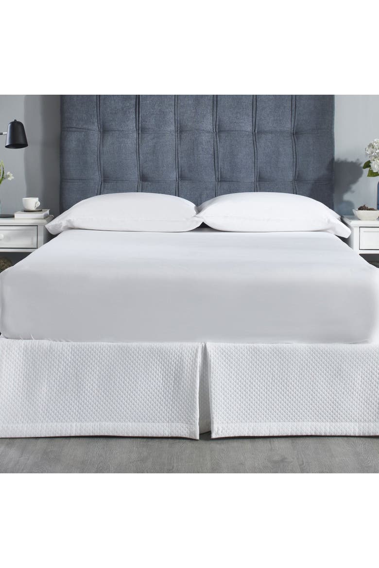 Hamilton Matelasse Diamond Bed Skirt, Main, color, White