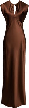 Veronica Beard Nelzy Keyhole Neck Silk Blend Slipdress