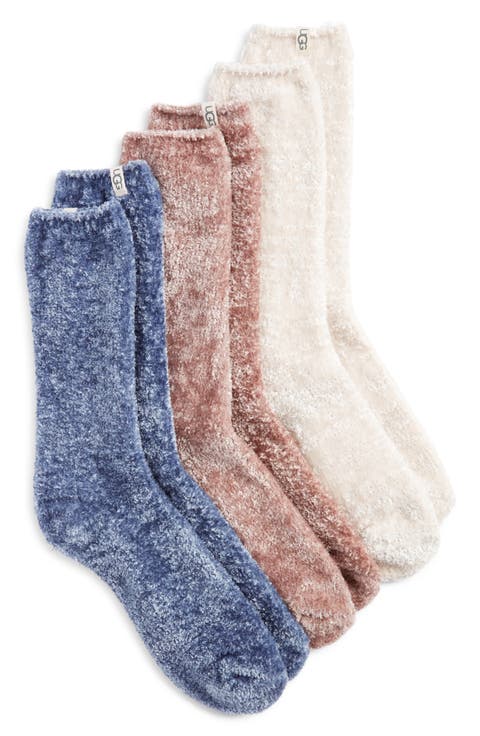 Leda Assorted 3-Pack Sparkle Crew Socks
