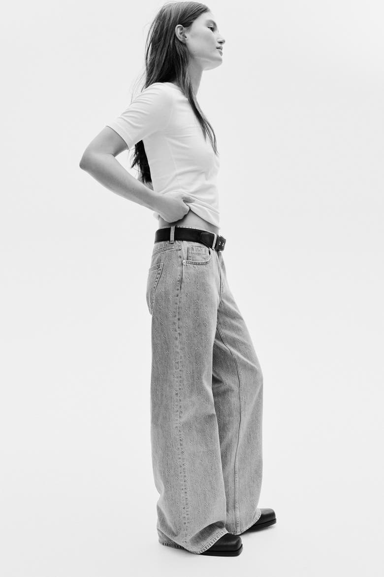Wide High Waist Jeans, Alternate, color, Denim blue