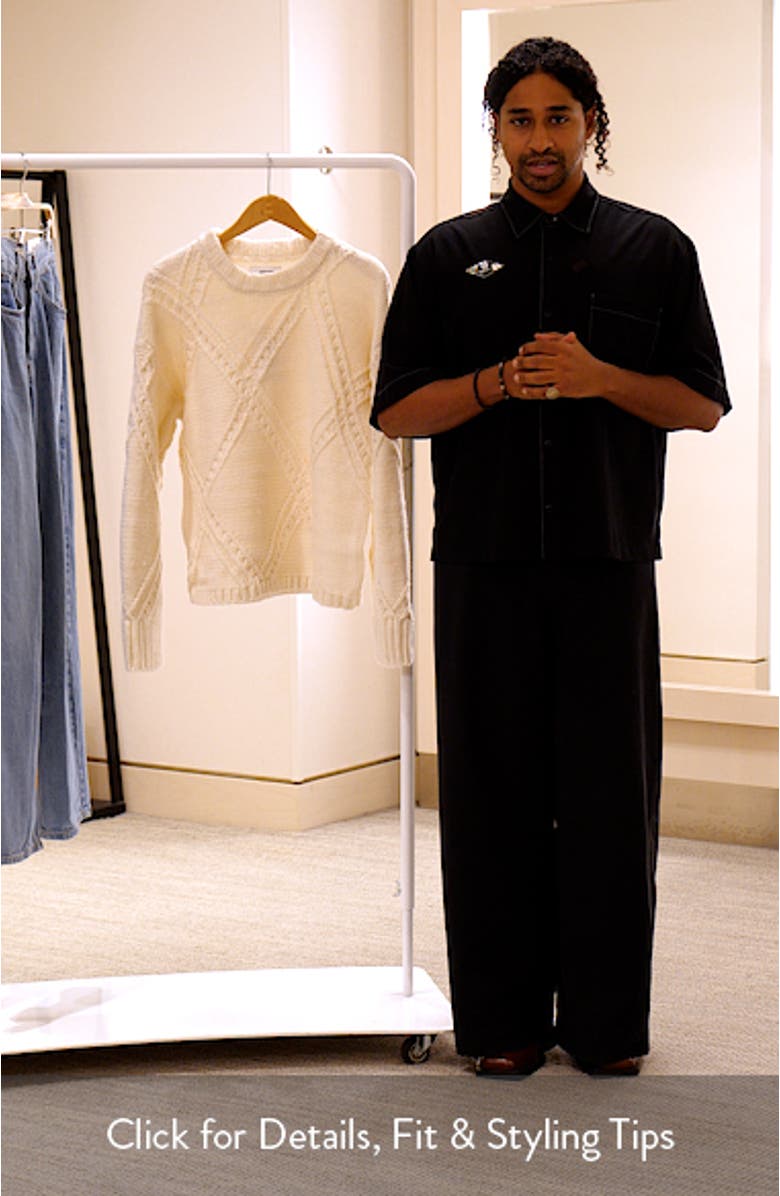 Oversize Argyle Crewneck Sweater, sales video thumbnail