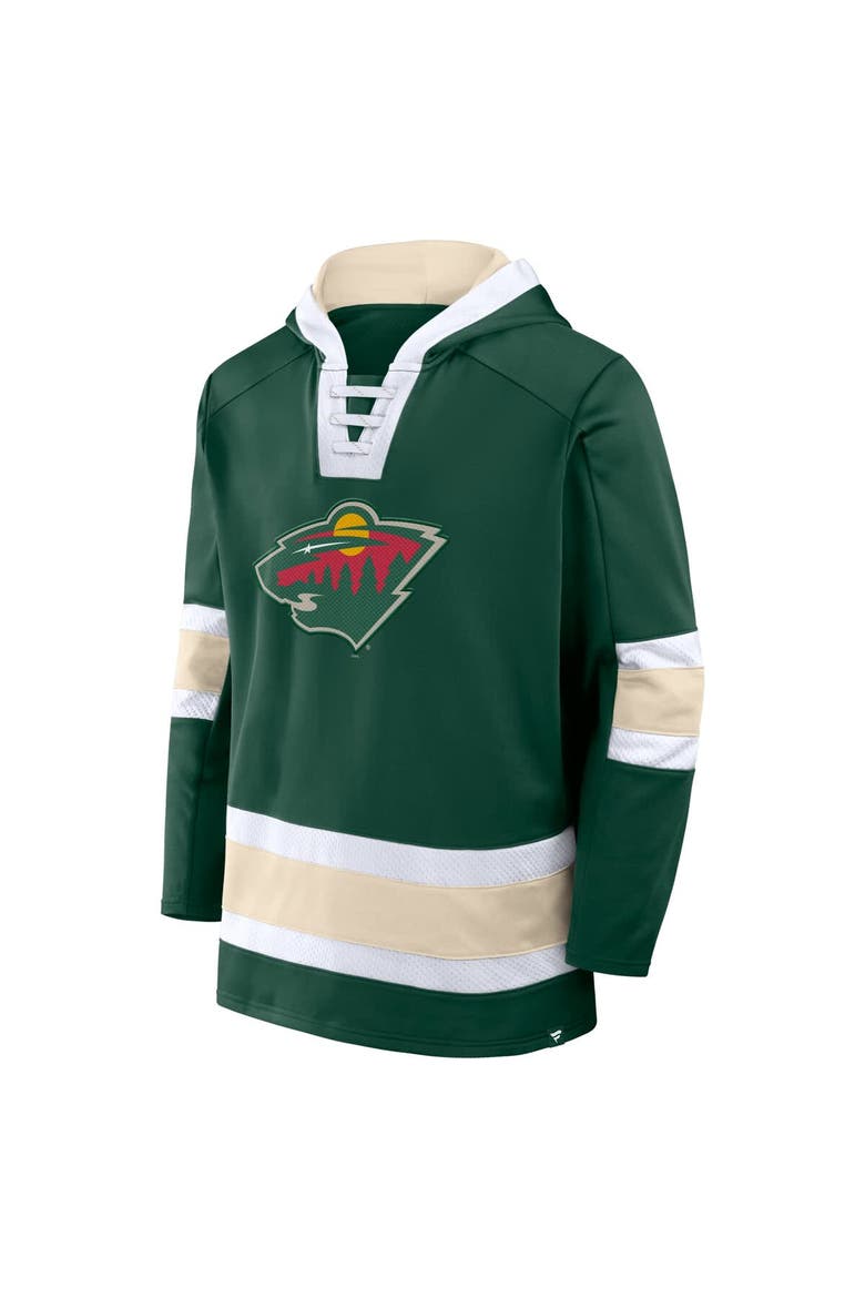 Men's Fanatics  Green Minnesota Wild Inside Line Fleece Pullover Hoodie, Alternate, color, Green