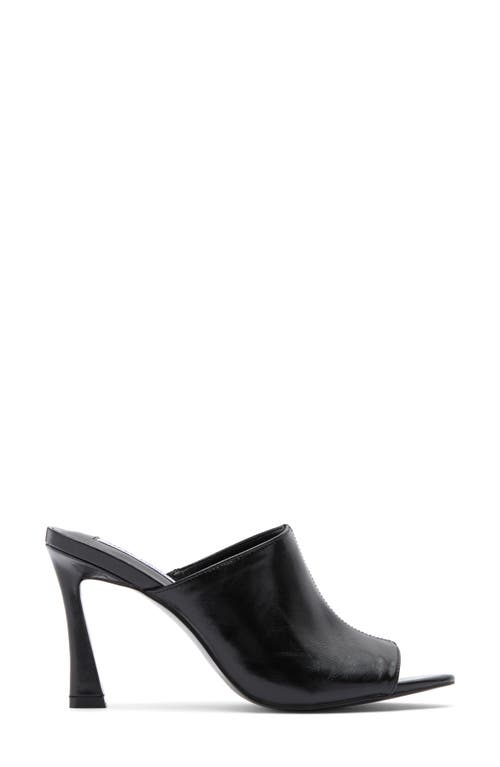 Steve Madden Dayla Peep Toe Mule In Black Leather