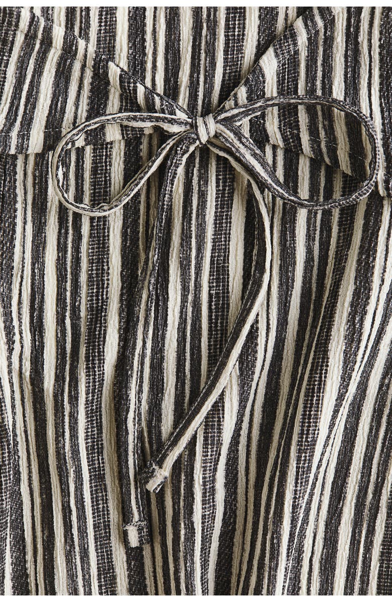H&M Tie-detail Jersey Trousers, Alternate, color, Cream/Striped