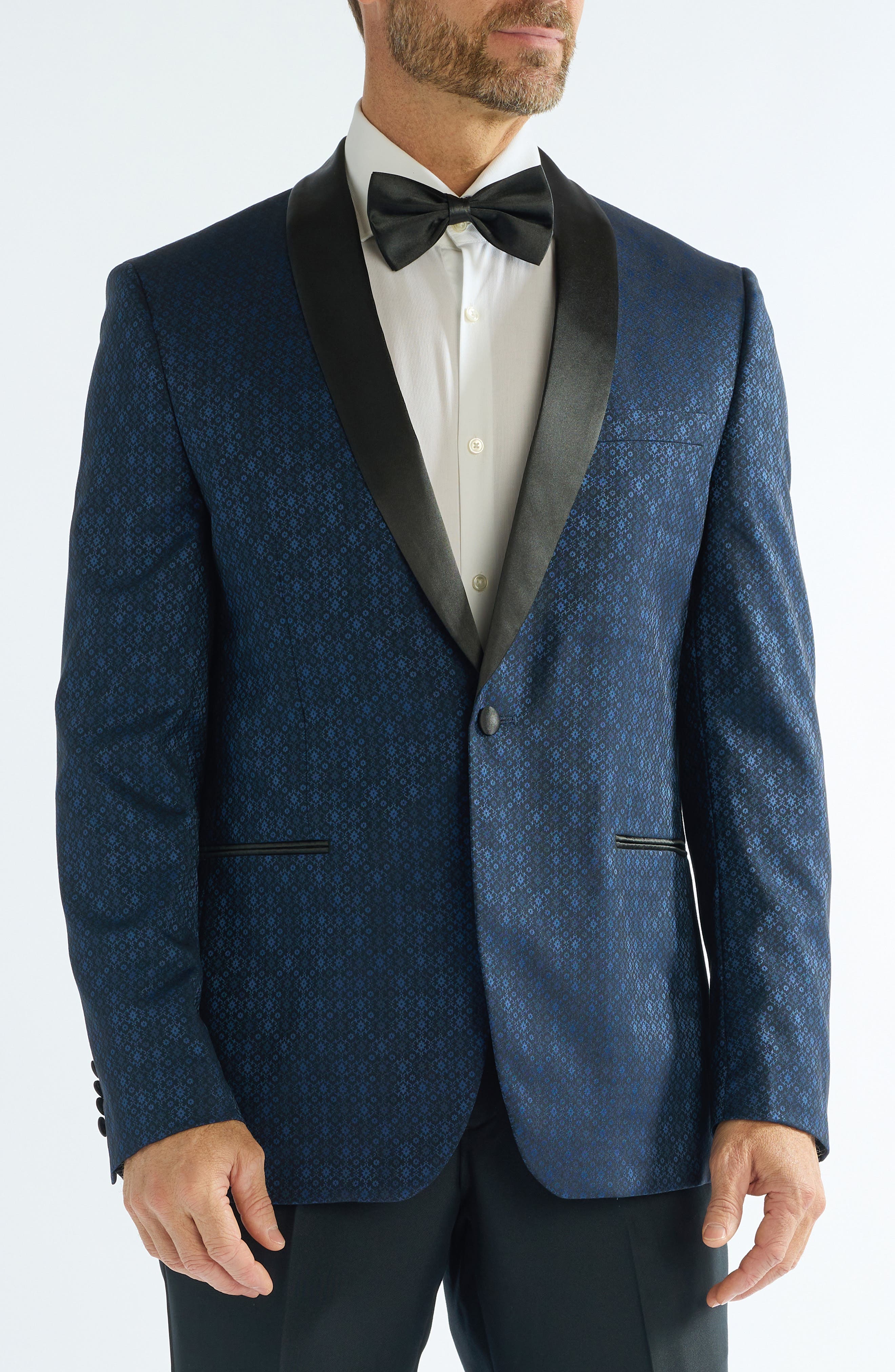 SAVILE ROW CO Floral Jacquard Evening Jacket
