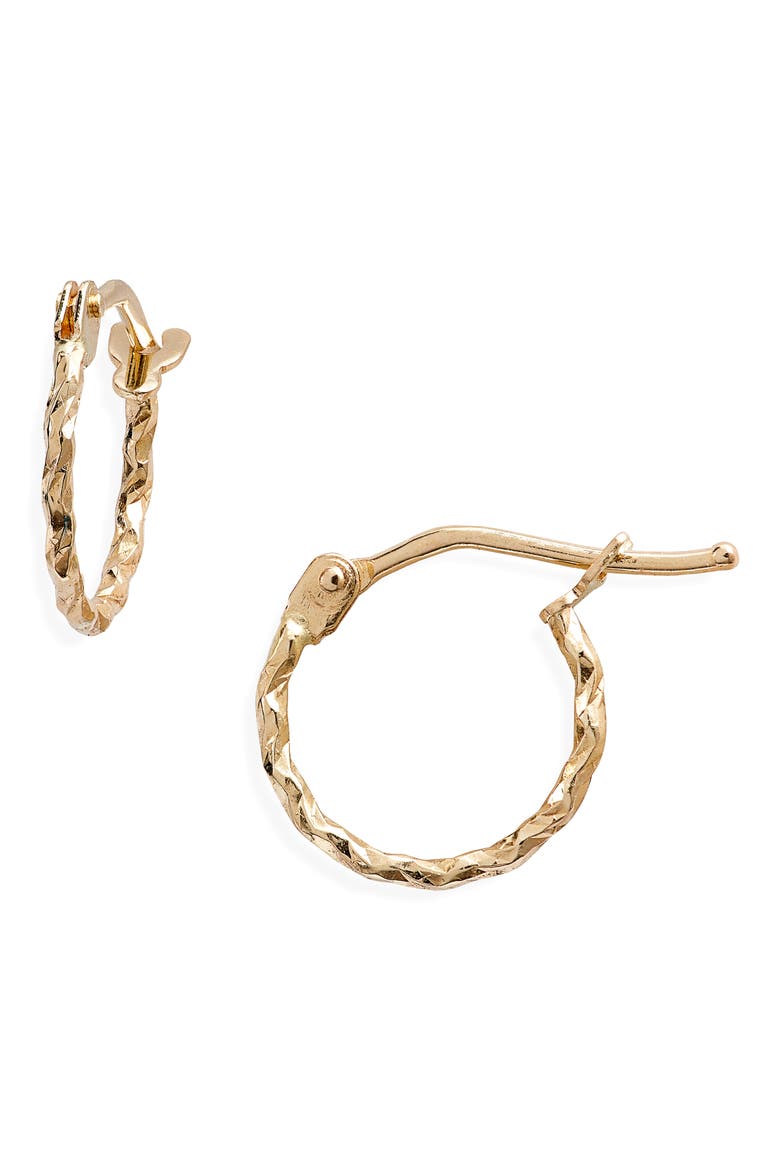 14K Gold Textured Twisted Hoop Earrings   (Nordstrom Exclusive), Main, color, YELLOW GOLD