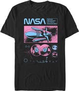 NASA Men's NASA Rocket Retro Poster Graphic T-Shirt